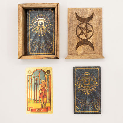 Petit coffret de tarot avec support pour cartes