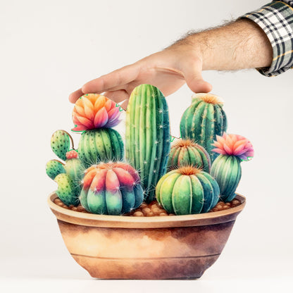 Plantas decorativas de madera - Jardín de cactus grande