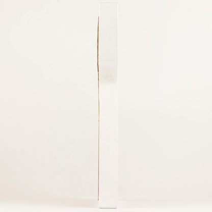 Ángel de madera de mango - acabado lavado blanco con recorte decorativo de hierro - 39 cm