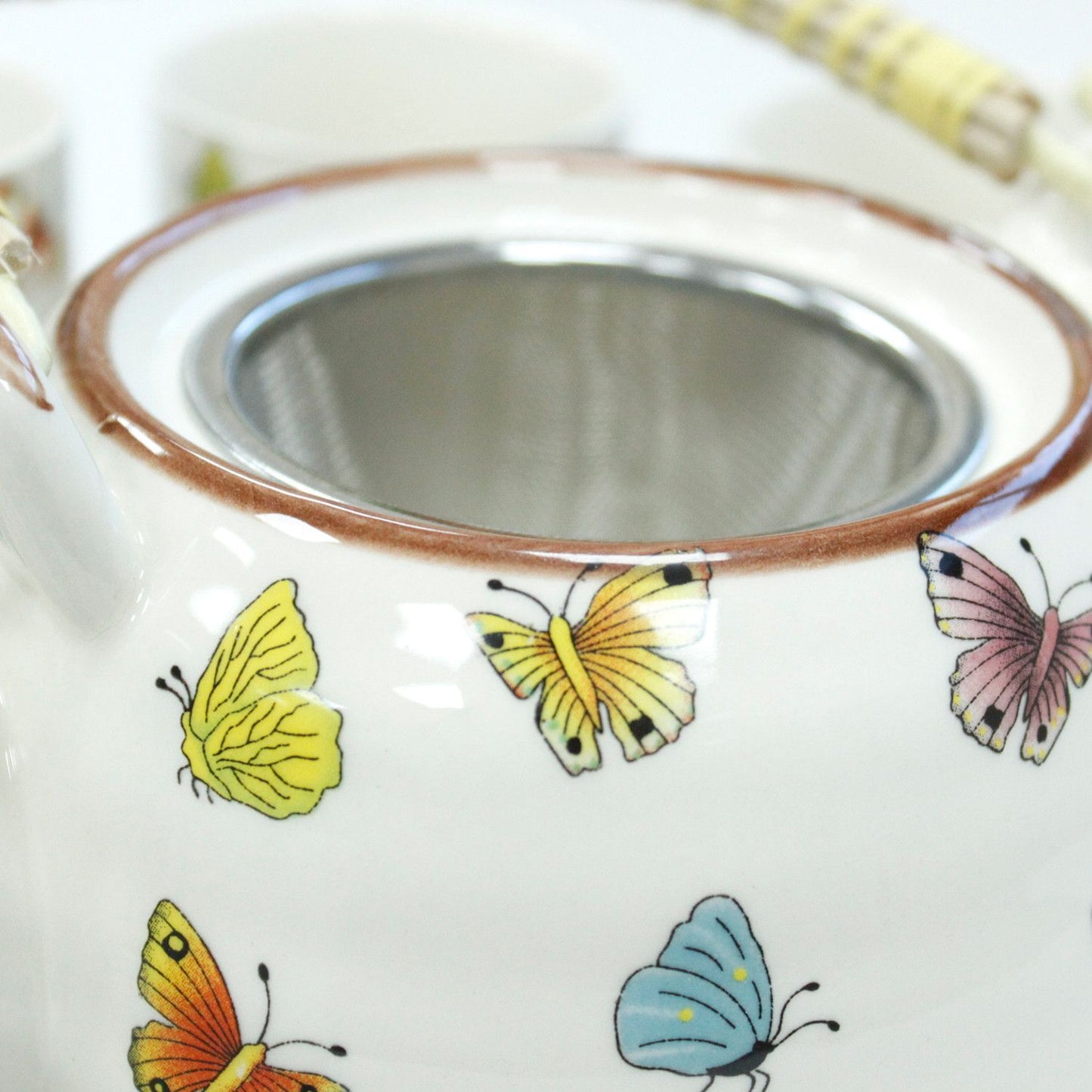 Set Tetera Cerámica Mariposas