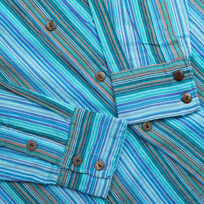 Nomad Sari Grandad Camisa - Turquesa - XL