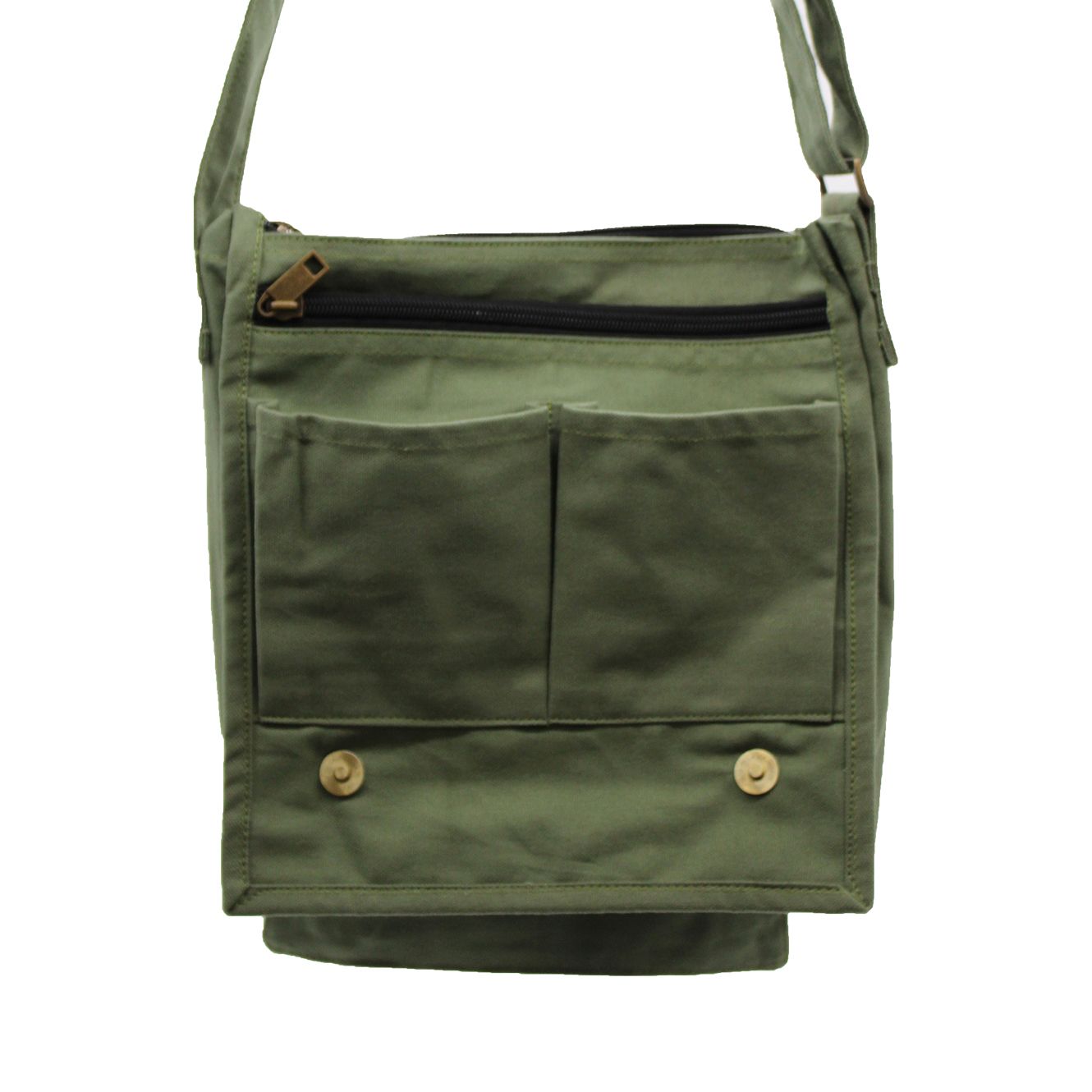 Bolso mensajero de lona de algodón - Verde
