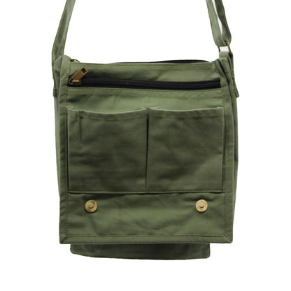 Bolso mensajero de lona de algodón - Verde