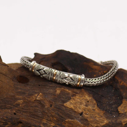 Pulsera Plata y Oro Cadena Unisex
