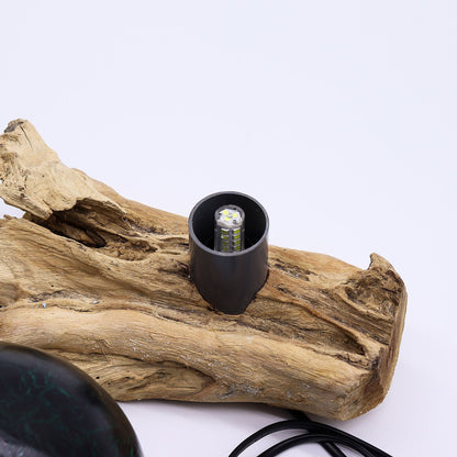 Lampe de table à finition craquelée - Vert émeraude