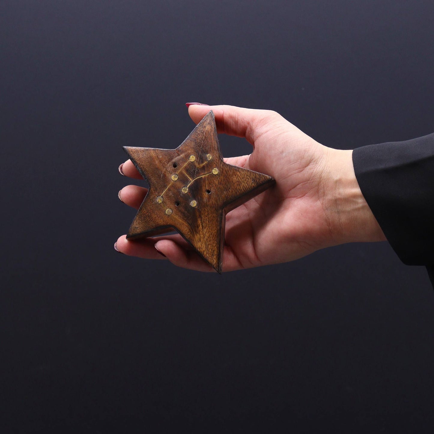 Räuchergefäß aus Messing mit graviertem Sternzeichen – Stern