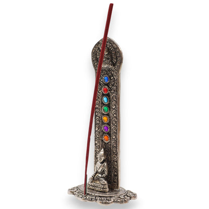 Räucherstäbchenhalter Buddha Tower 7 Chakren 16x6x7cm