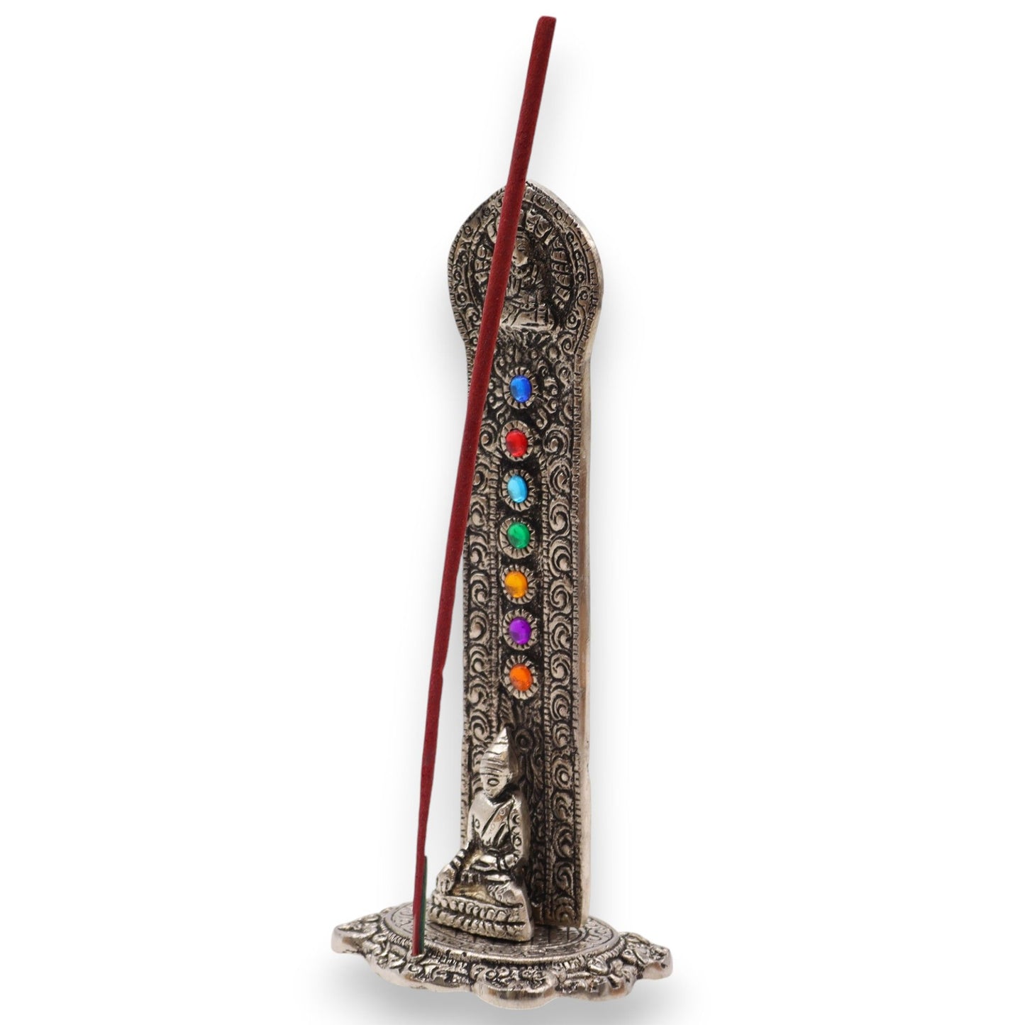 Räucherstäbchenhalter Buddha Tower 7 Chakren 16x6x7cm