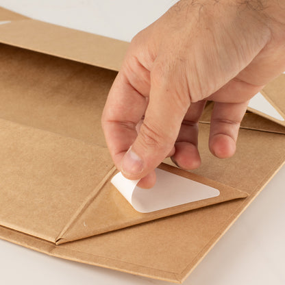 Caja de regalo plegable - cesta de regalo mediana (24x18.2x8cm) - marrón kraft