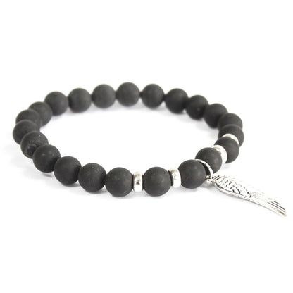 Pulsera Ala de Ángel Ágata Negra