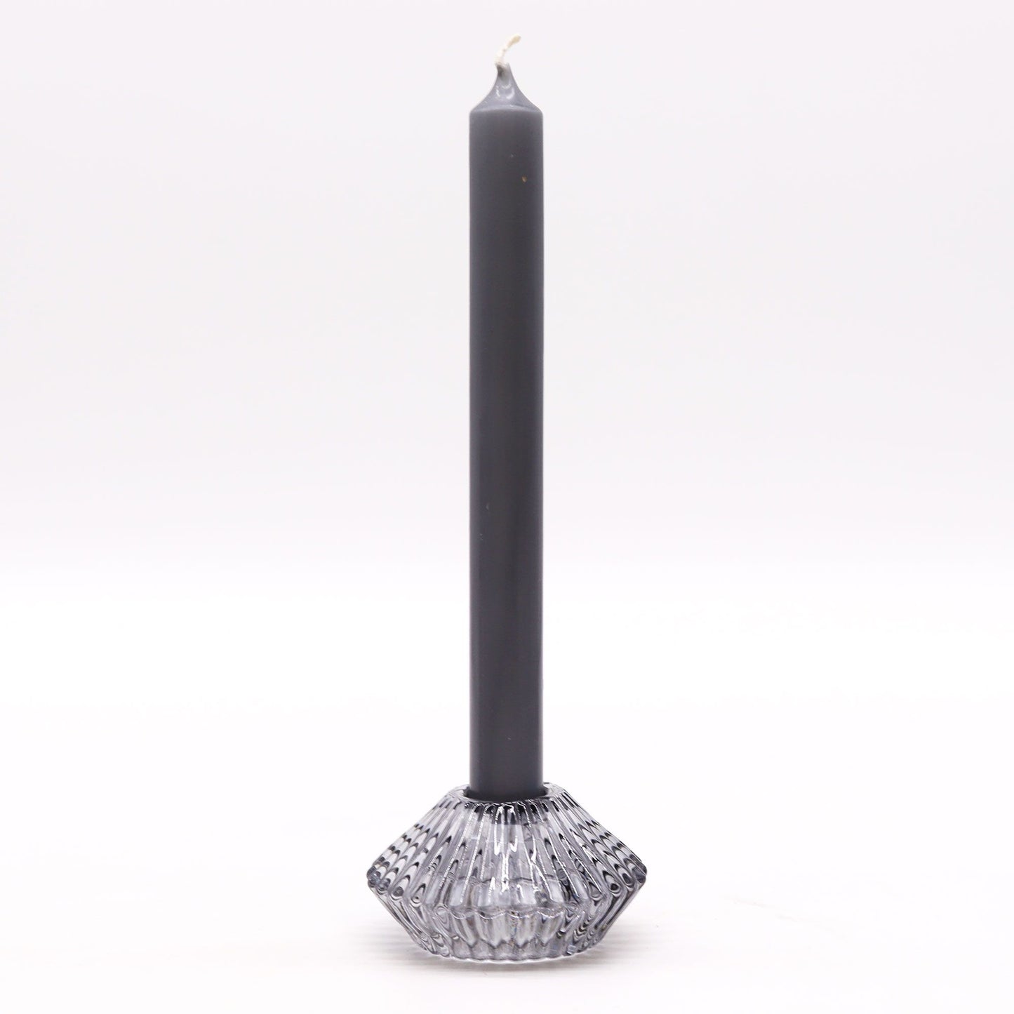 Portavelas reversible con diseño de flor para cena / vela de té - Gris medianoche