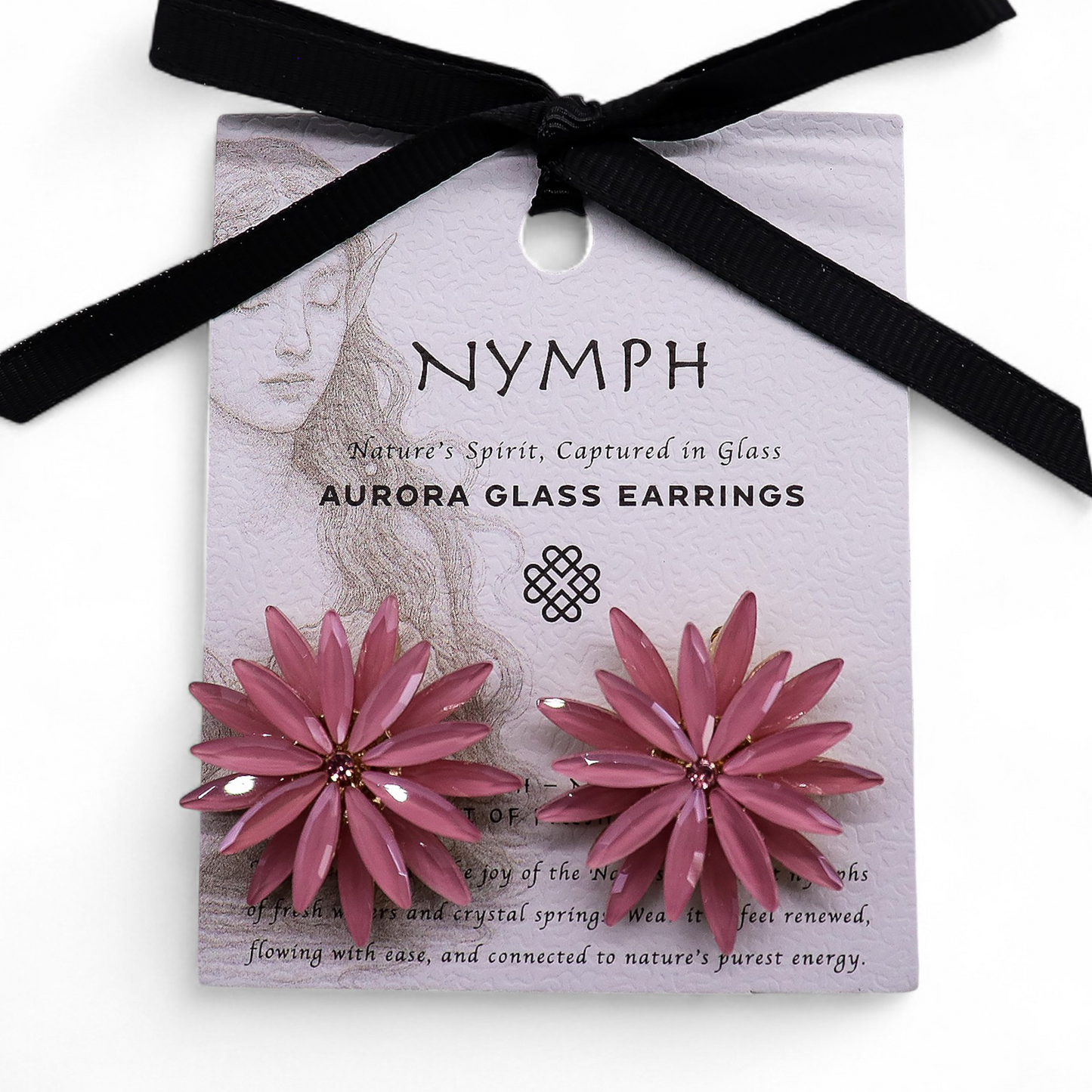 Rosa suave - Cristal vintage - Flores - Pendientes