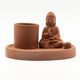 Porte-encens Bouddha multifonctionnel - Style terre cuite naturelle