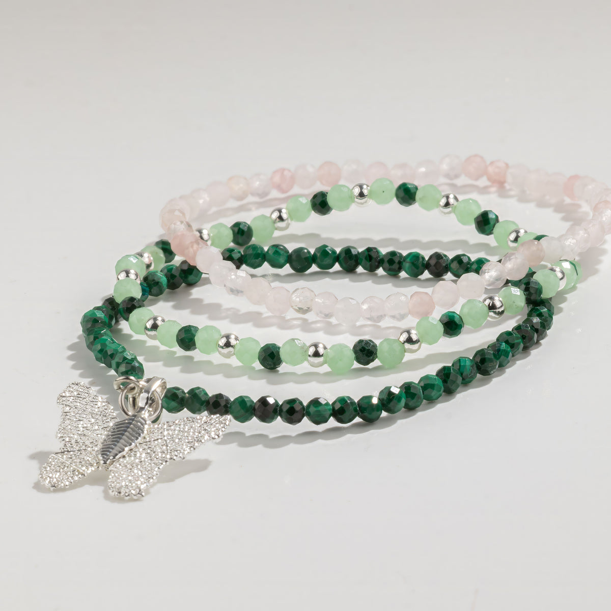 Conjunto de pulseras de gemas del Espíritu de Ninfa - Espíritu del Bosque