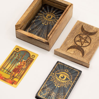 Petit coffret de tarot avec support pour cartes