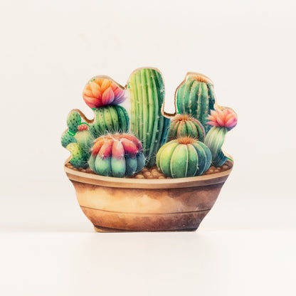 Plantas decorativas de madera - Mini jardín de cactus