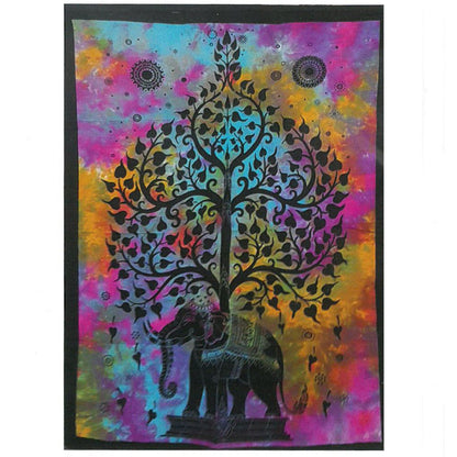Arte Pared Algodón Árbol Elefante