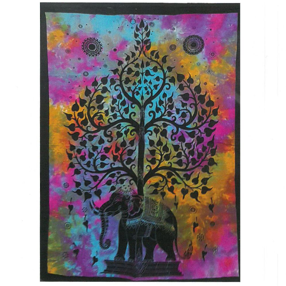 Arte Pared Algodón Árbol Elefante