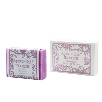 Jabón Artesanal de 140g - Té y Rosas