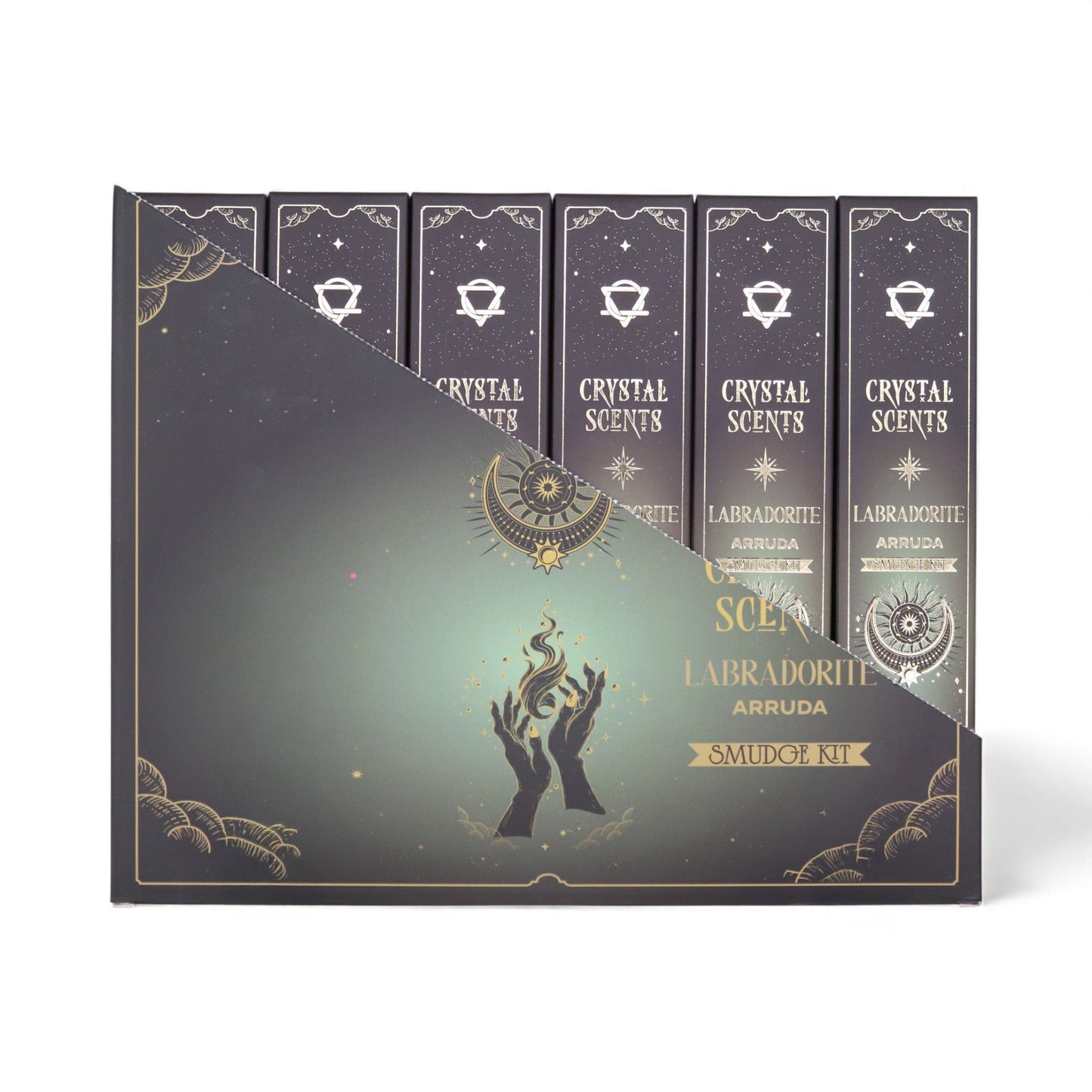 Cristal de Labradorita Aromas de Purificación Incienso - Ruda