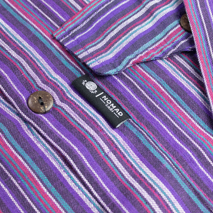 Nomad Sari Camisa de Abuelo - Negro Púrpura - Grande