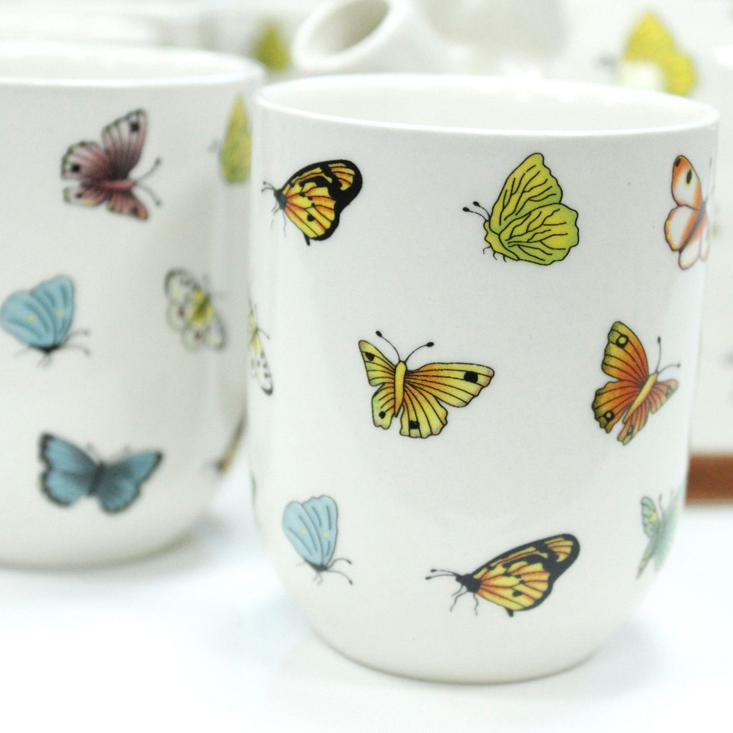 Set Tetera Cerámica Mariposas
