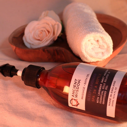Aceite de Masaje y Baño de Aromaterapia - Lavanda Somnolienta 300 ml