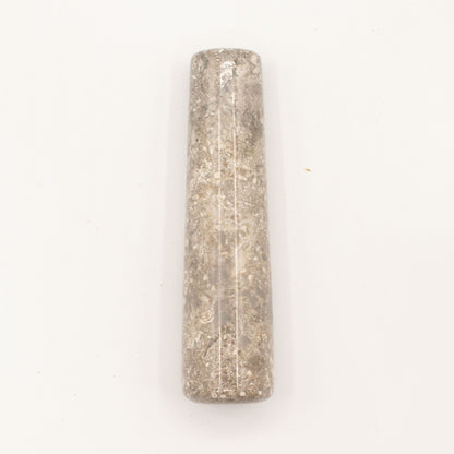 Dekorativer Mörser und Stößel aus natürlichem Flussstein – mittelgroß (ca. 12x8 cm)