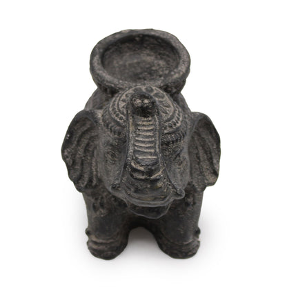 Porte-encens et bougeoir éléphant (noir antique)