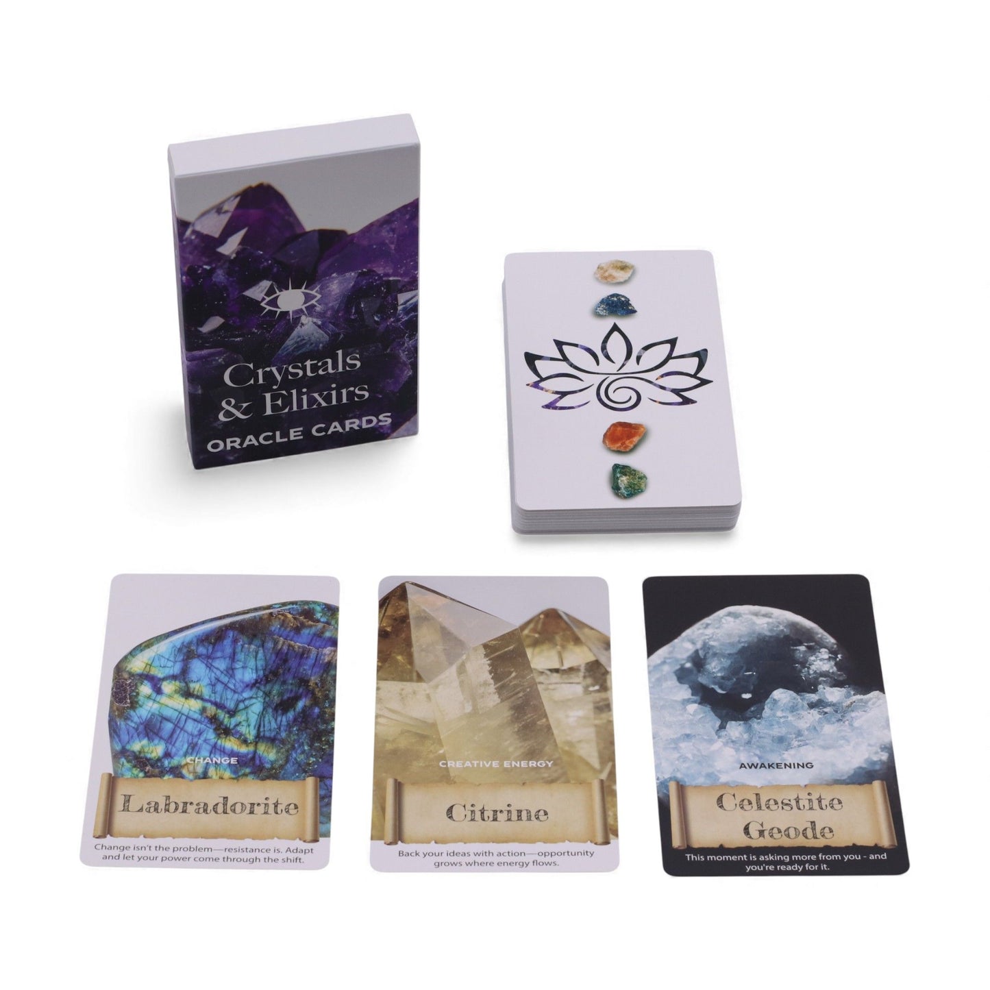 Cartes Oracle des Cristaux et des Élixirs – Jeu de Cartes d'Énergie de Guérison