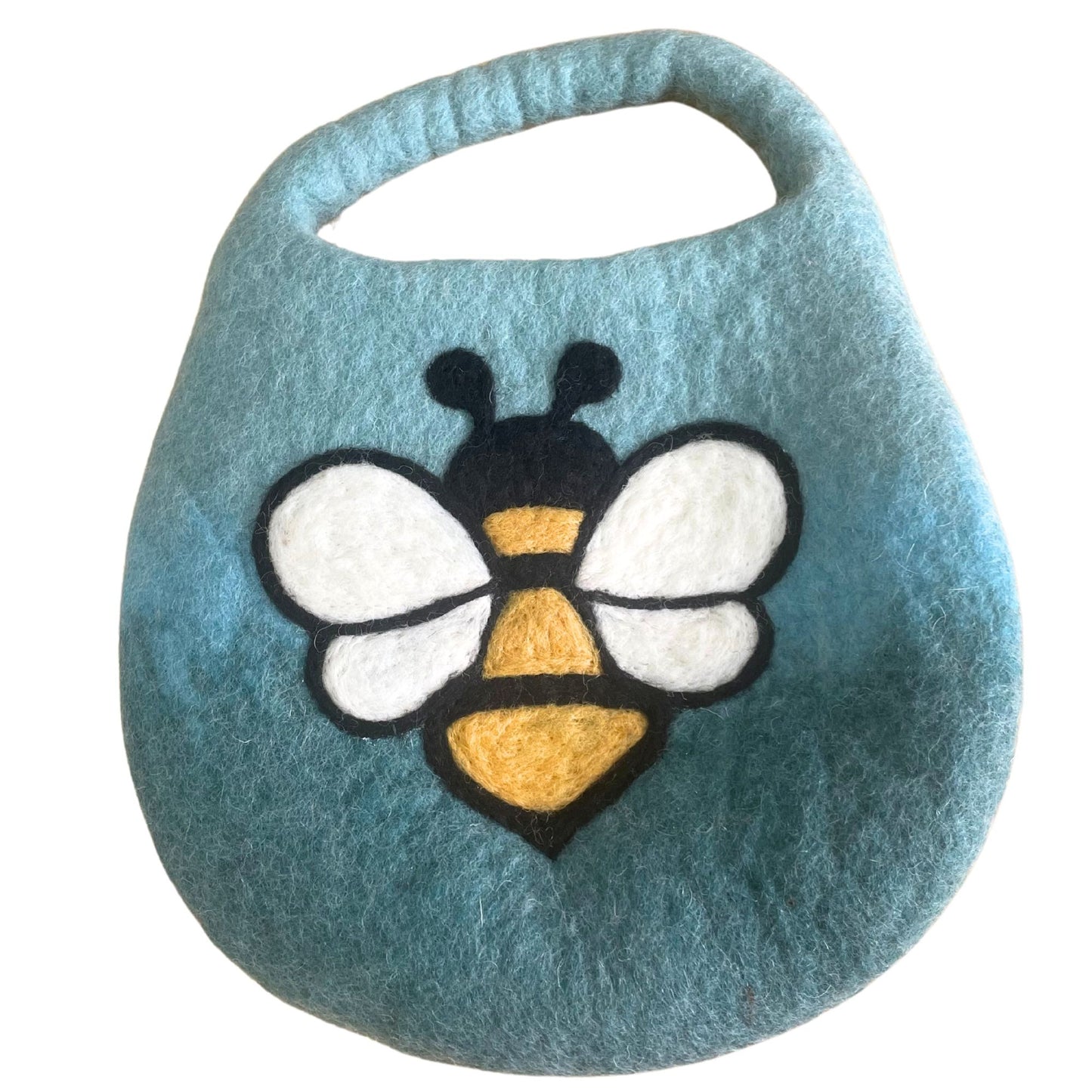 Bienentasche aus Filz - Ein Griff mit Magnet - Blau und Grün