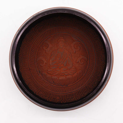 Bol chantant tibétain - Argile Om Bouddha - 16 cm
