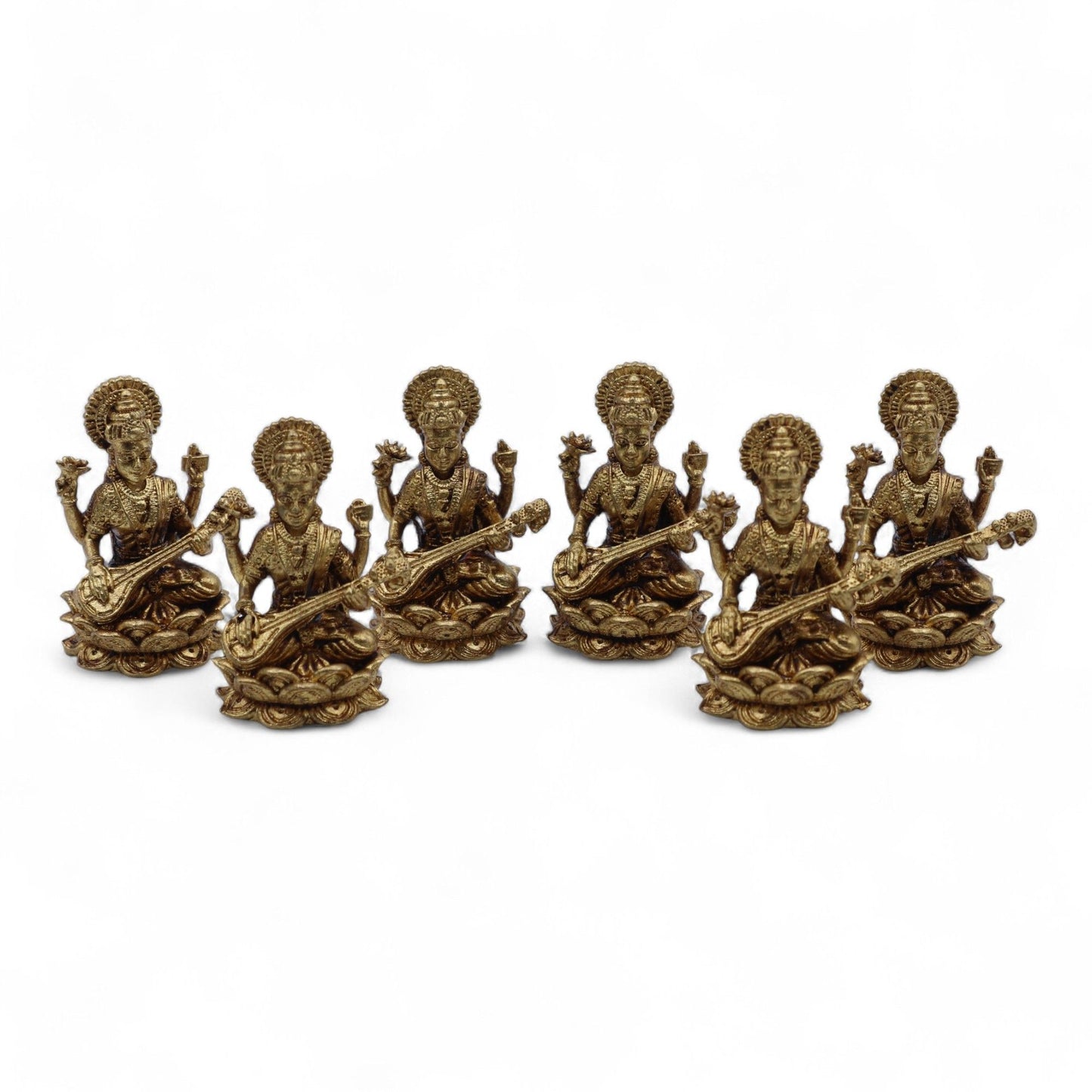 Miniaturgötter aus Messing – Sarswati (22 g) – 34 mm