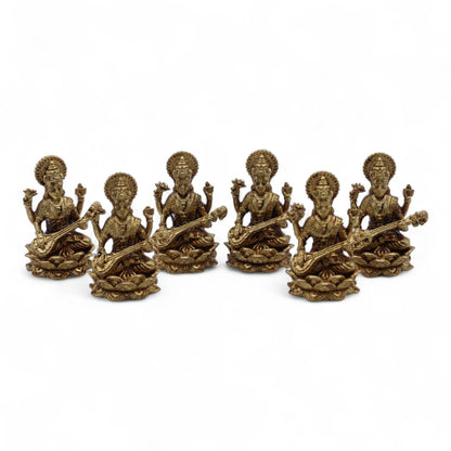 Miniaturgötter aus Messing – Sarswati (22 g) – 34 mm