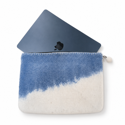 Funda de fieltro para portátil (hasta 14")  - Horizonte Azul