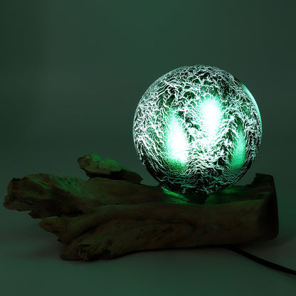 Lampe de table à finition craquelée - Vert émeraude
