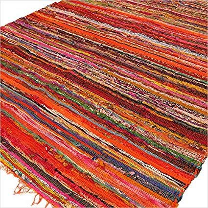 Alfombra Trapo Lujo Naranja 152x90cm