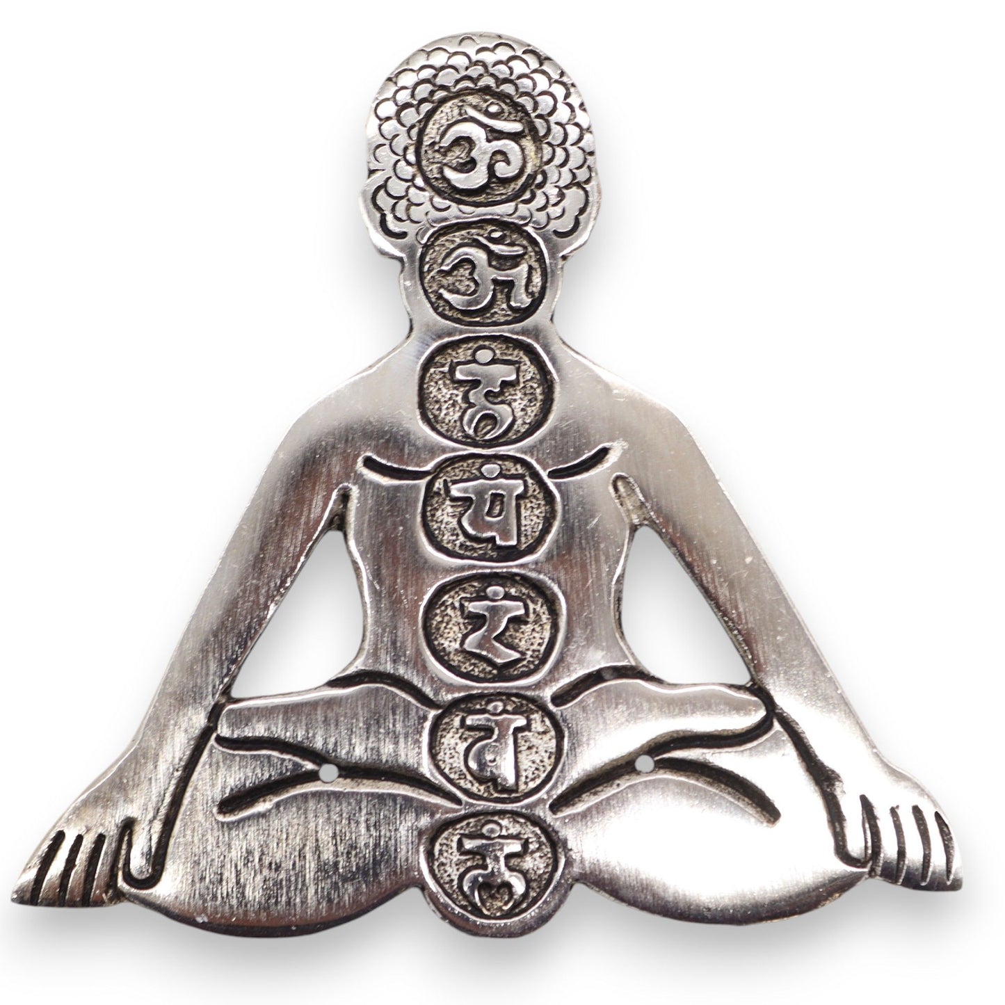 Porte-encens Yoga Seven Chakras en aluminium poli 12 x 12 cm