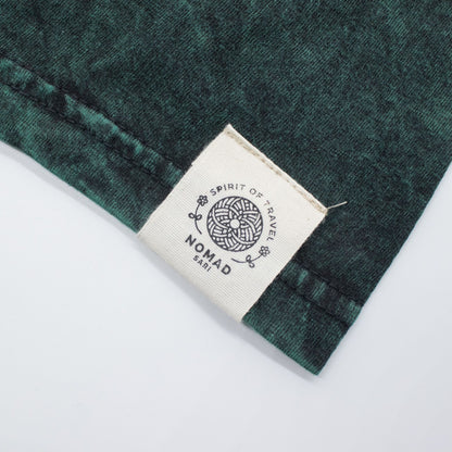 Nomad Sari T-Shirt aus gewaschener Baumwolle – Lebensbaum – Grün – XL