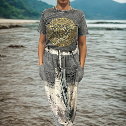 T-shirt Nomad Sari Medium - Mandala - Gris foncé
