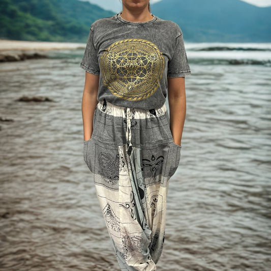 Nomad Sari Oversized T-Shirt – Chakra – Dunkelgrau