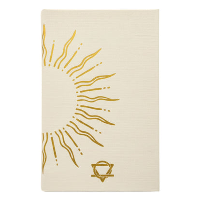 Journal de gratitude ivoire avec bordure dorée - 120 pages - Mes journées sont remplies de soleil