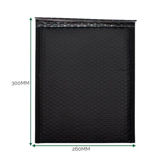 Sobre de burbuja de polietileno negro (260x300+40mm)