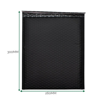 Sobre de burbuja de polietileno negro (260x300+40mm)