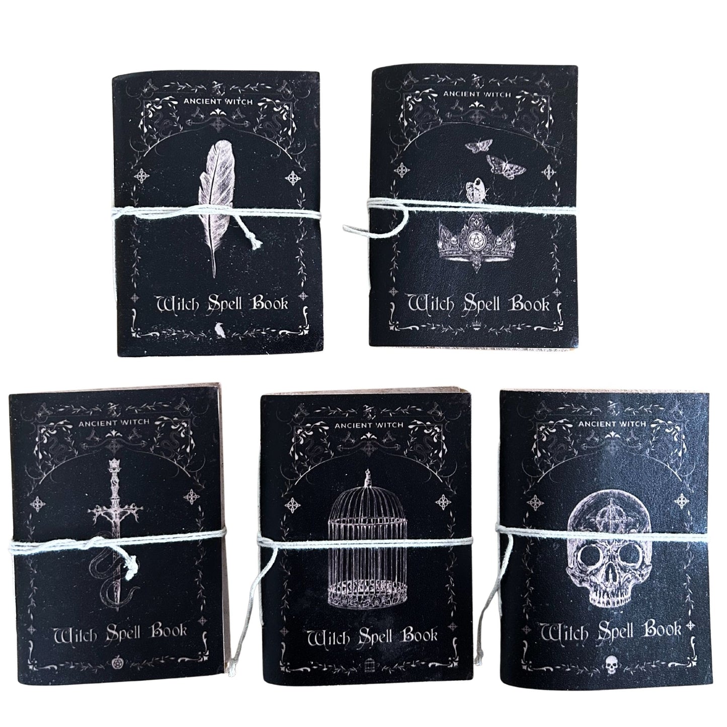 Carnets de rituels de sorcières assortis - Cuir (15,2 x 11,4 cm) - Vitrine