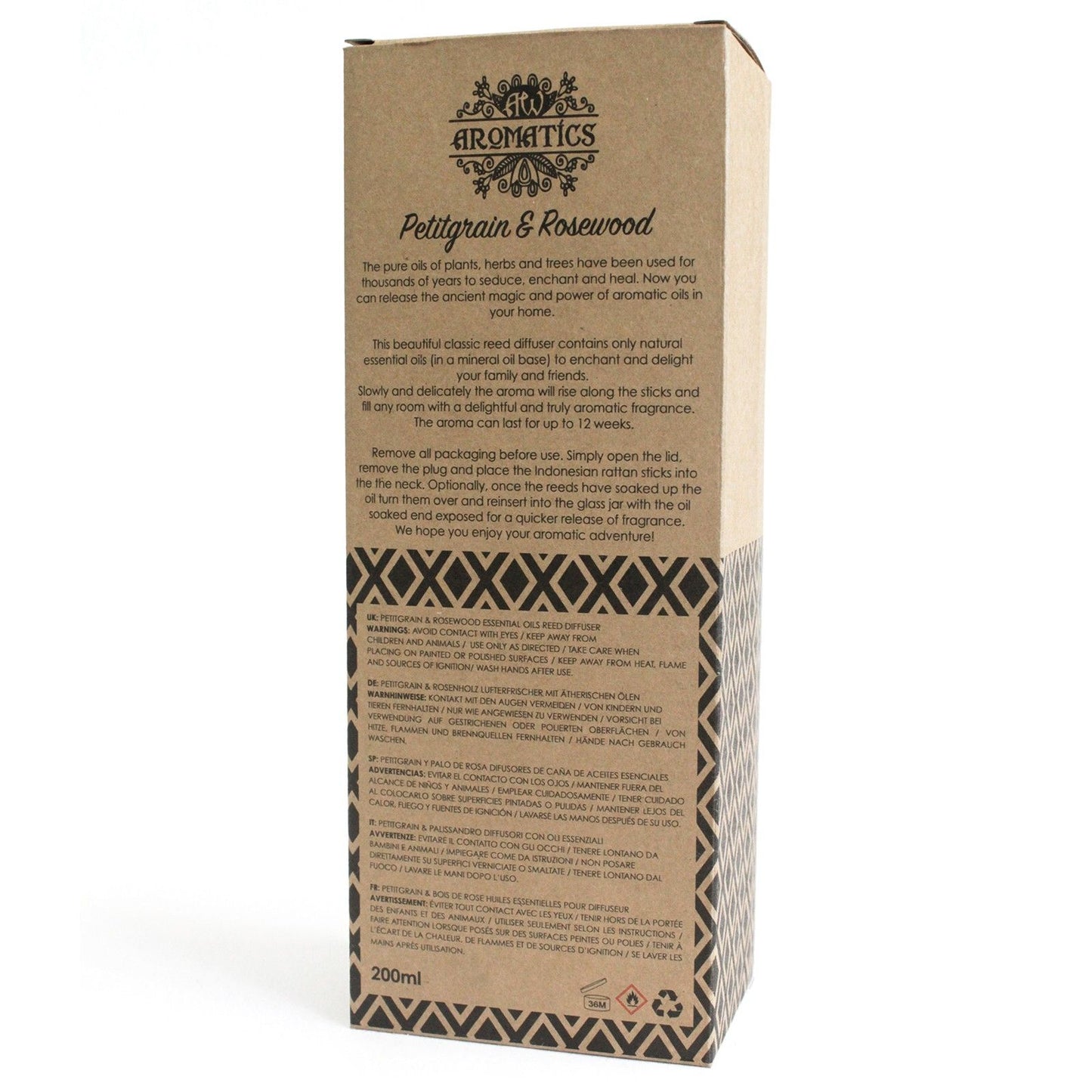 Difusor de Varillas Petitgrain Palo de Rosa
