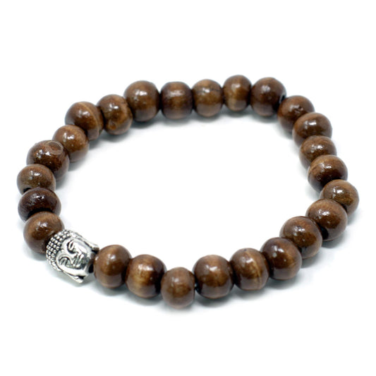 Armband mit Buddha und braunen Perlen