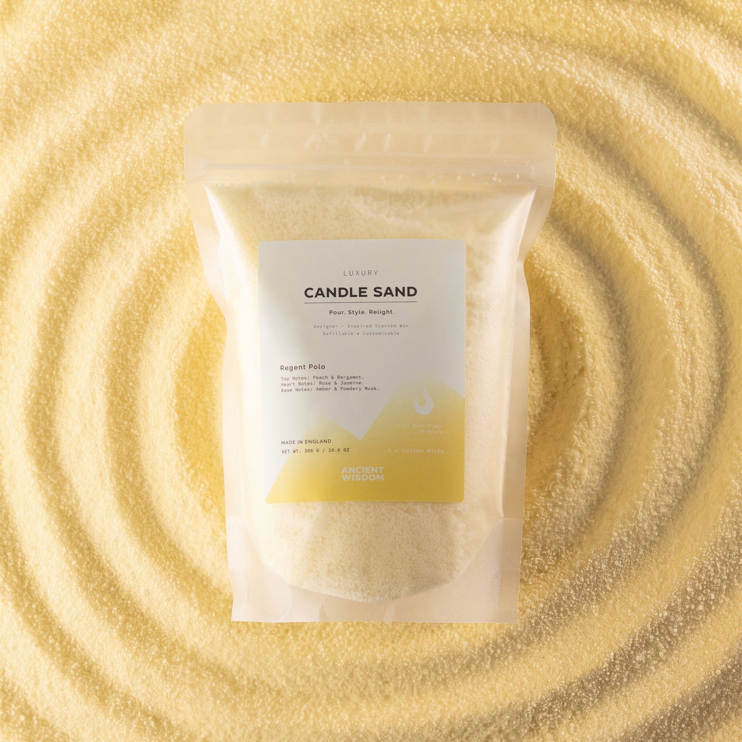Vela perfumada Arena - Crema - Regent Polo - 300 g