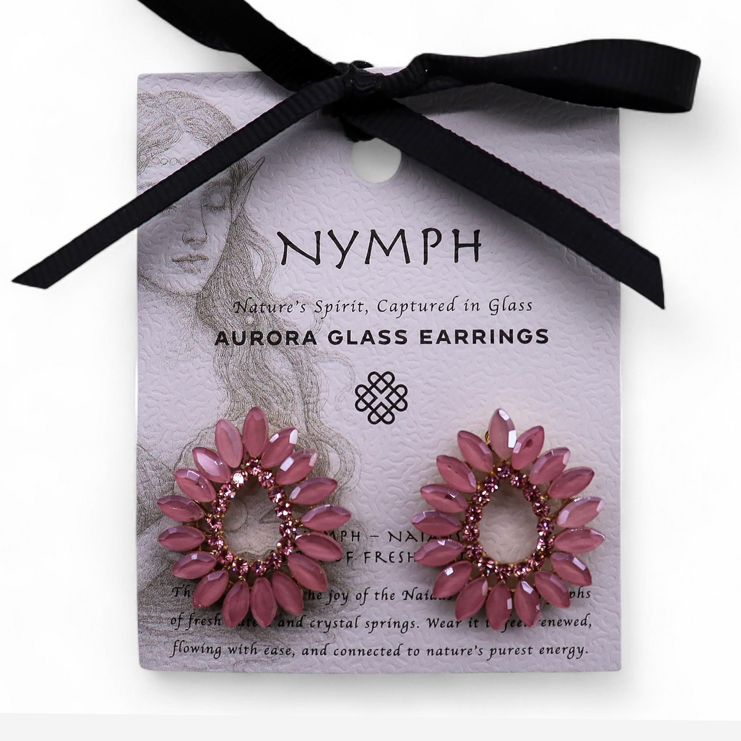 Boucles d'oreilles créoles en verre vintage rose tendre