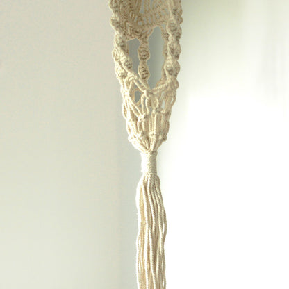 Macetero Macramé Largo Aro Ratán